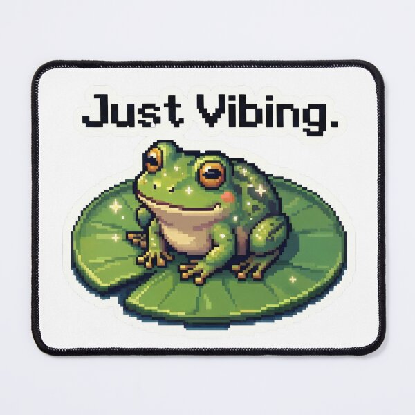 Item preview, Frog sitting on a leaf with sparkling background demonstrates a cute design and text about enjoying life designed and sold by SpaceartLilu.