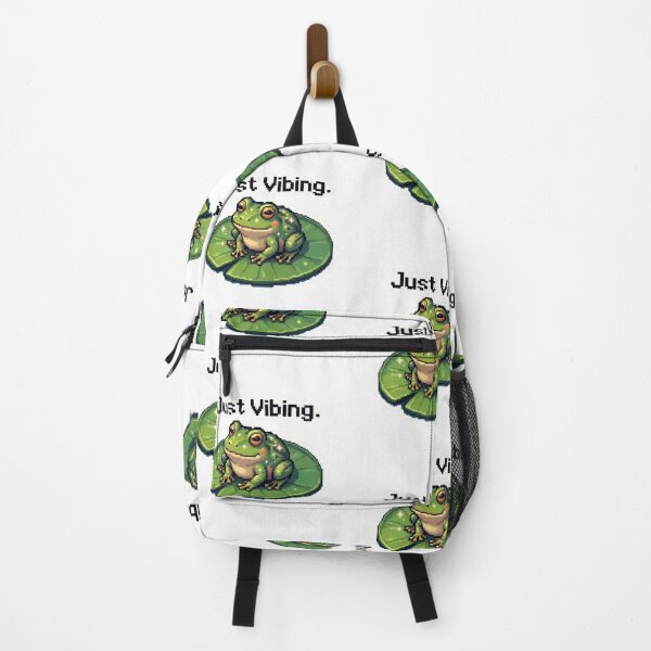 Item preview, Frog sitting on a leaf with sparkling background demonstrates a cute design and text about enjoying life designed and sold by SpaceartLilu.