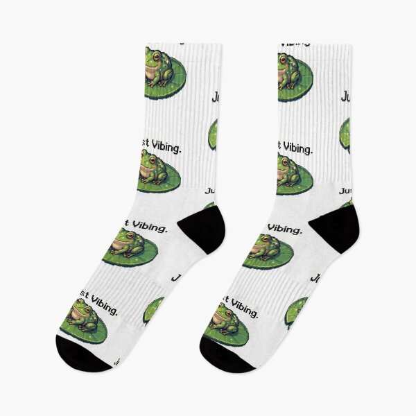 Item preview, Frog sitting on a leaf with sparkling background demonstrates a cute design and text about enjoying life designed and sold by SpaceartLilu.