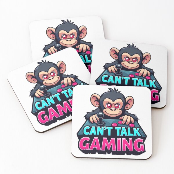 Item preview, Funny gaming t-shirt with a monkey - Can't Talk Gaming t-shirt with a cute gaming design designed and sold by TS68.