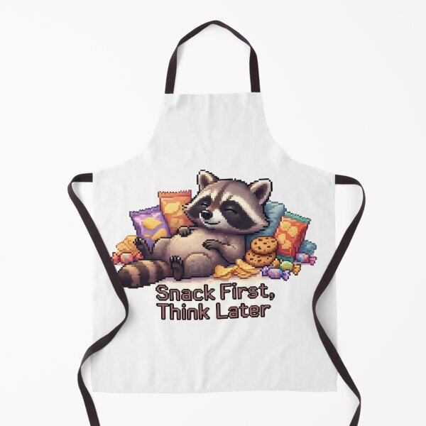 Item preview, Funny raccoon cartoon with snacks and candy reminds viewers to enjoy treats without worry designed and sold by SpaceartLilu.