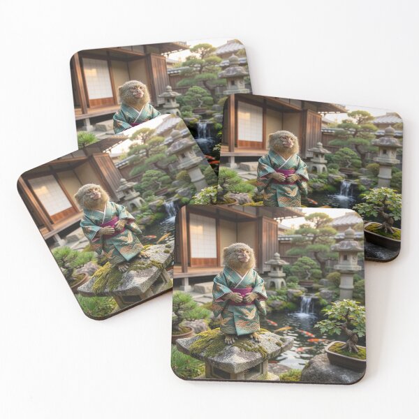 Item preview, Pygmy Marmoset Quietly Enjoys Japanese Garden designed and sold by Tridentulus.