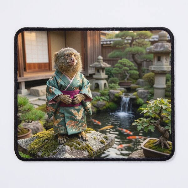 Item preview, Pygmy Marmoset Quietly Enjoys Japanese Garden designed and sold by Tridentulus.
