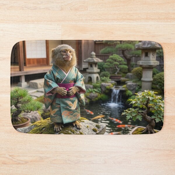 Item preview, Pygmy Marmoset Quietly Enjoys Japanese Garden designed and sold by Tridentulus.
