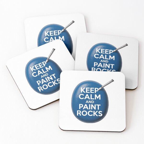 Item preview, Blue Stone Keep Calm and Paint Rocks - Minimalist Craft Design designed and sold by Luppuss.
