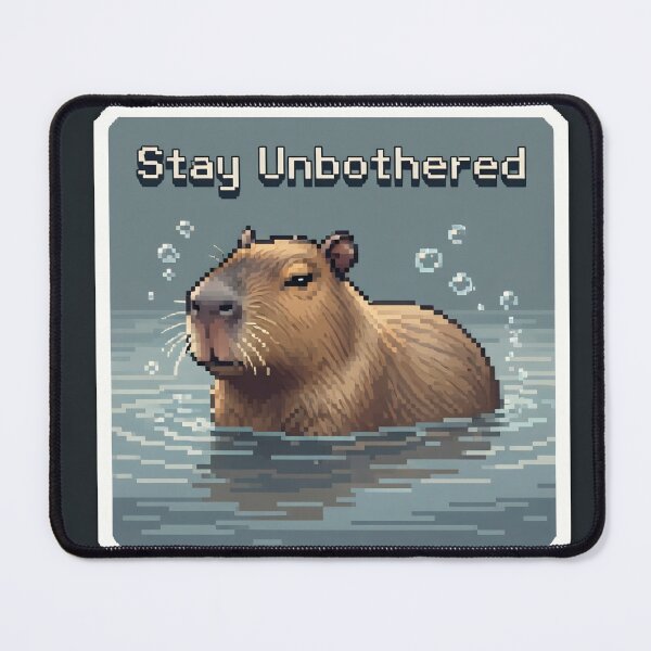 Item preview, Capybara swims in water with calm expression and bubbles around it during a bright day designed and sold by SpaceartLilu.