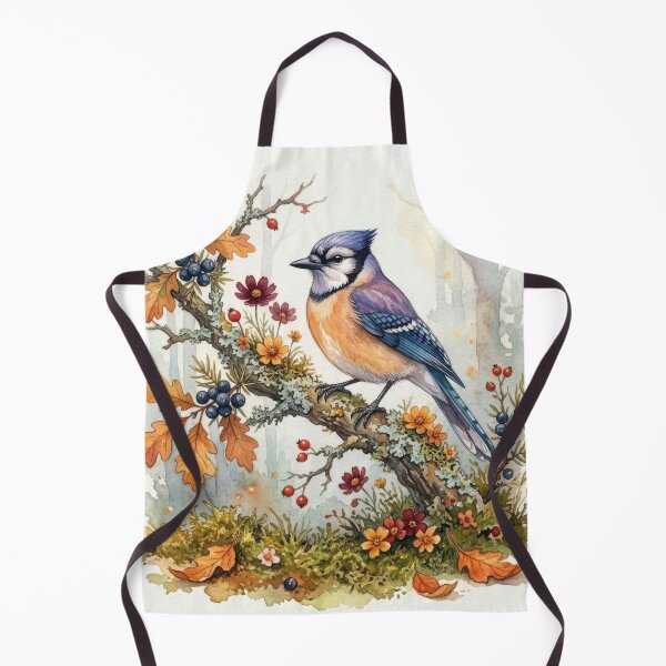 Item preview, Watercolor Blue Jay Bird Perched On Oak Branch. designed and sold by digoarpi.