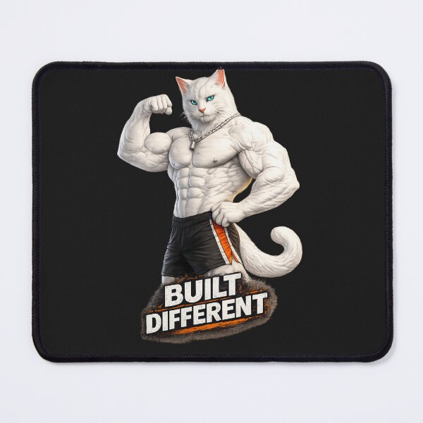 Item preview, Built Different Gym Cat designed and sold by IrynaLineArt.