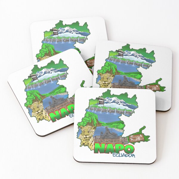 Item preview, Napo Ecuador Map: Jaguar, Papallacta Hot Springs & Amazon Rainforest designed and sold by ArtificeFactory.