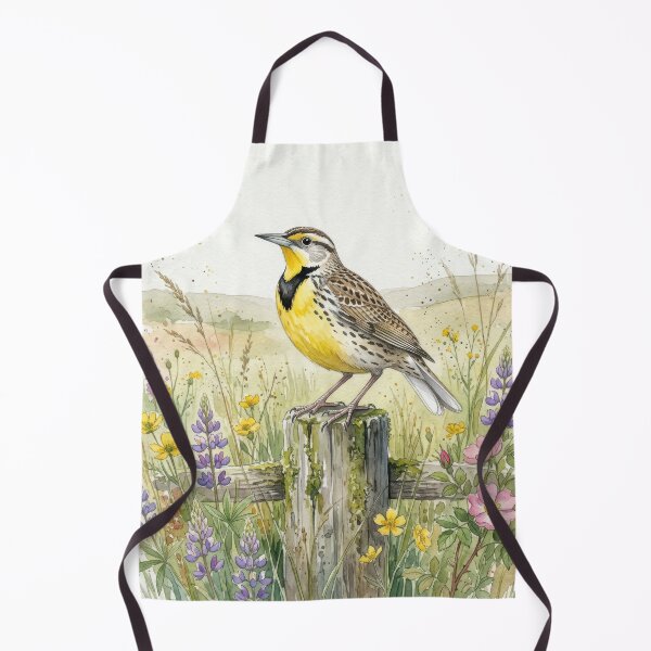 Item preview, Watercolor Western Meadowlark On Fence Post designed and sold by digoarpi.