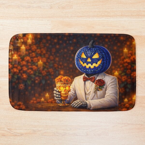 Item preview, Headless Horseman Dia De Los Muertos – Blue Pumpkin Halloween Fantasy Art designed and sold by TheHorsemanRidesAgain.