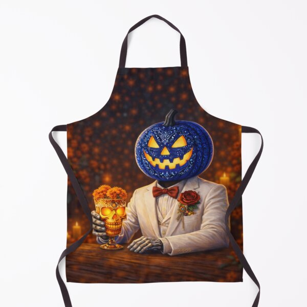 Item preview, Headless Horseman Dia De Los Muertos – Blue Pumpkin Halloween Fantasy Art designed and sold by TheHorsemanRidesAgain.