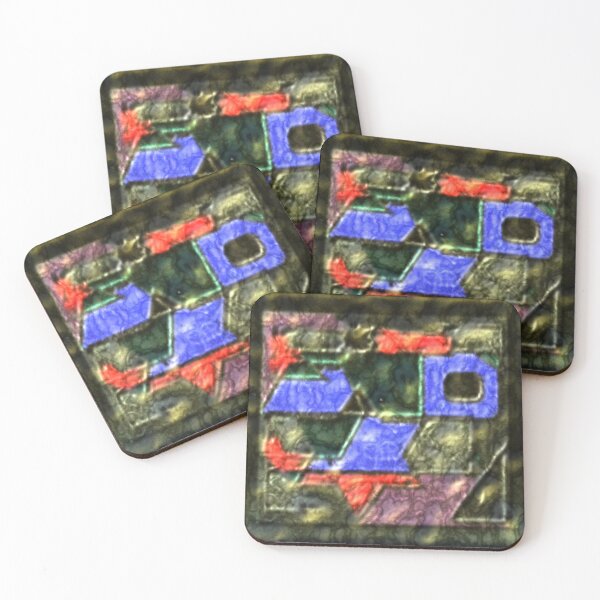Item preview, modern mosaic flow dark eroded metal colorful geometric abstract design designed and sold by SmashingDeals.