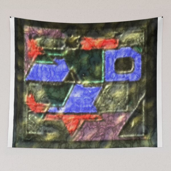 Item preview, modern mosaic flow dark eroded metal colorful geometric abstract design designed and sold by SmashingDeals.