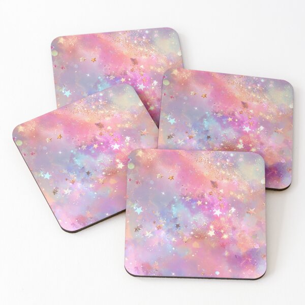 Item preview, Dreamy Star Galaxy Pattern, Pastel Watercolor Stars and Gold Faux Glitter Pattern designed and sold by Nyx Creates.