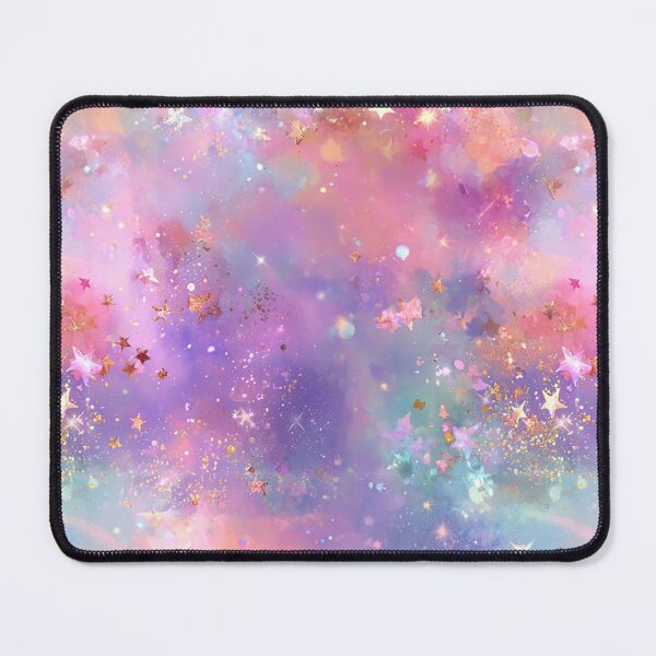 Item preview, Dreamy Star Galaxy Pattern, Pastel Watercolor Stars and Gold Faux Glitter Pattern designed and sold by Nyx Creates.