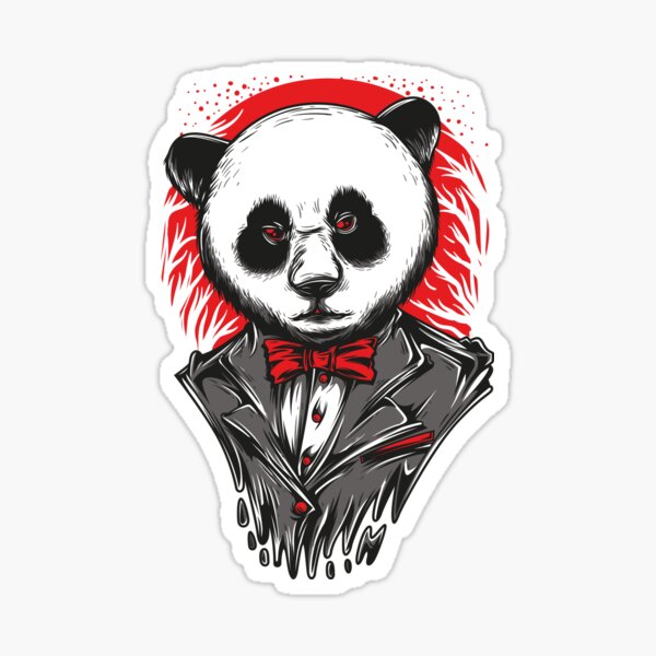 Gangster plaid panda  Sticker for Sale by Matjermoon