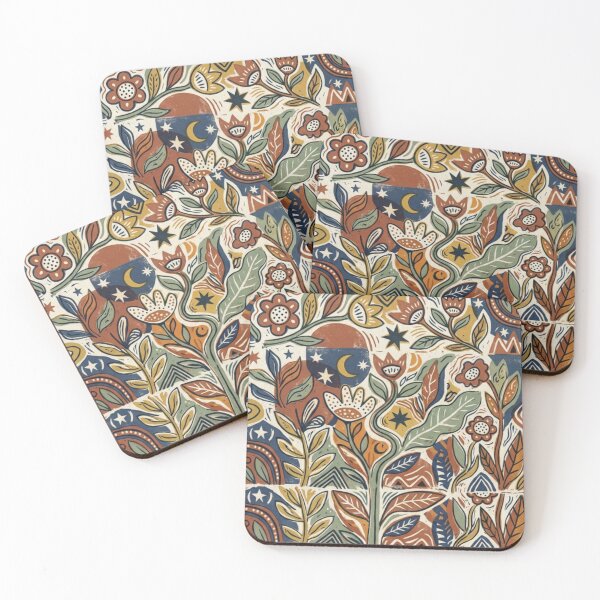 Item preview, Mystical Botanical Fusion - Handprinted Linocut Style designed and sold by Sanatsalstile.