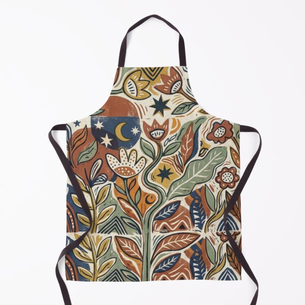 Item preview, Mystical Botanical Fusion - Handprinted Linocut Style designed and sold by Sanatsalstile.