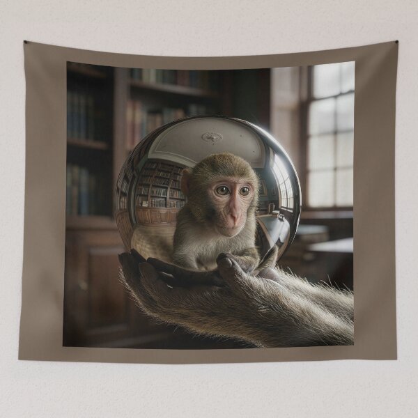 Item preview, Macaque Monkey With Mirror Ball designed and sold by Tridentulus.