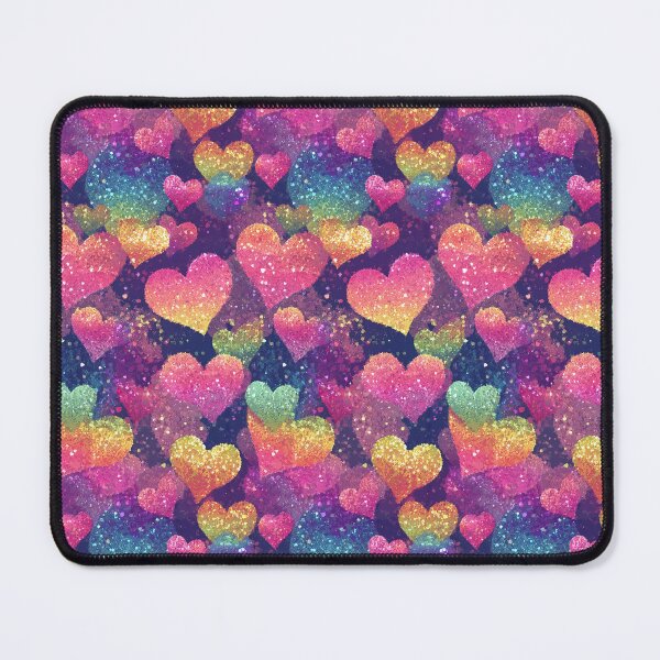 Item preview, Colorful Rainbow Faux Glitter Hearts Sparkle Sequin Pattern designed and sold by Nyx Creates.