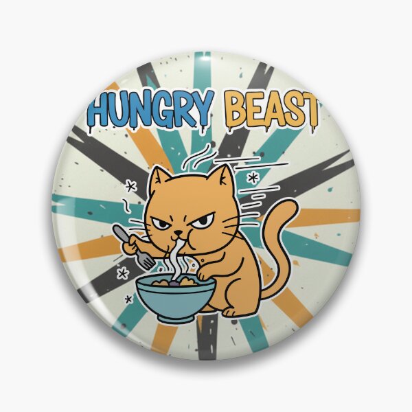 Item preview, Hungry Beast Ginger Cat Eating Cartoon designed and sold by Taridesign.