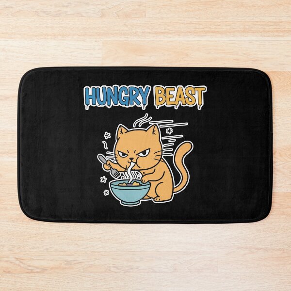 Item preview, Hungry Beast Ginger Cat Eating Cartoon designed and sold by Taridesign.