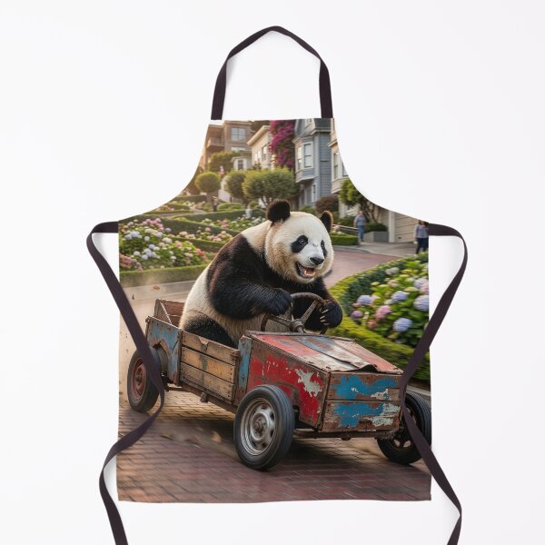 Item preview, Panda Bear Drives Soapbox Car Down Lombard Street designed and sold by Tridentulus.