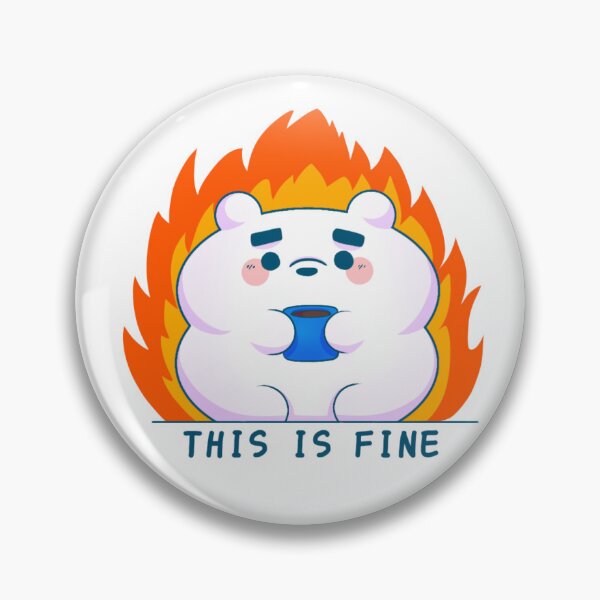 Item preview, This Is Fine Polar Bear Cute Meme – Cozy Coffee Aesthetic Funny Animal Art designed and sold by Lilly Pixie Studio.
