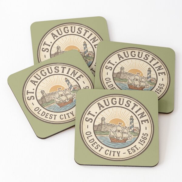 Item preview, St Augustine Florida Vintage Oldest City 1565 Spanish Fort Lighthouse Retro Travel Badge  designed and sold by Milasneeze.