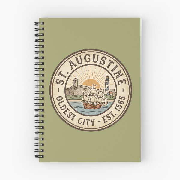 Item preview, St Augustine Florida Vintage Oldest City 1565 Spanish Fort Lighthouse Retro Travel Badge  designed and sold by Milasneeze.