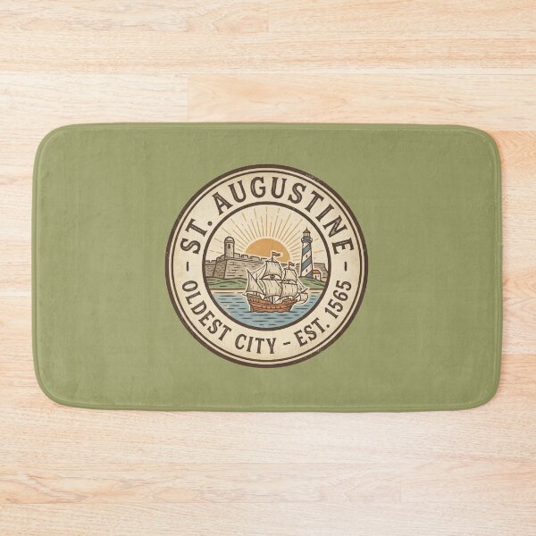 Item preview, St Augustine Florida Vintage Oldest City 1565 Spanish Fort Lighthouse Retro Travel Badge  designed and sold by Milasneeze.