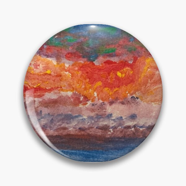 Item preview, Colorful Abstract Sunset Watercolor Painting designed and sold by Robvinc.
