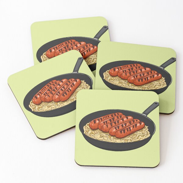 Item preview, Grilled sausage with sauerkraut in a pan designed and sold by sakurashorty.