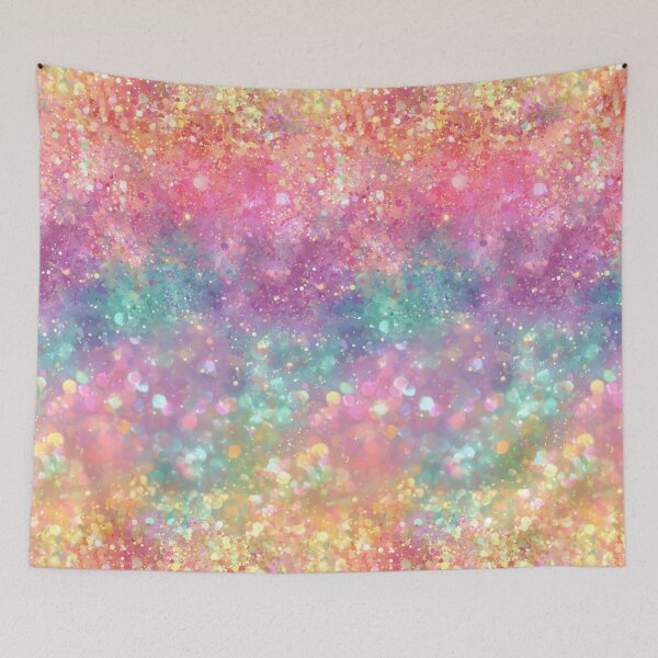 Item preview, Colorful Rainbow Faux Glitter Sparkle Bokeh Pastel Aesthetic designed and sold by Nyx Creates.
