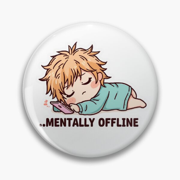 Artikelvorschau, Aufkleber „MENTALLY OFFLINE“ – Lustiges, nachvollziehbares Design entworfen und verkauft von InkPatchify.