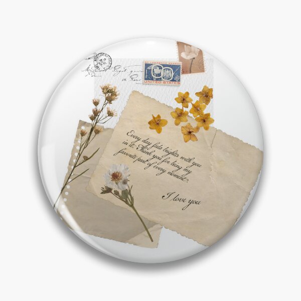 Item preview, ​Vintage Scrapbook Collage with Handwritten Love Note and Dried Flowers designed and sold by Creatby7030.