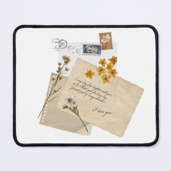 Item preview, ​Vintage Scrapbook Collage with Handwritten Love Note and Dried Flowers designed and sold by Creatby7030.