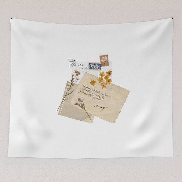 Item preview, ​Vintage Scrapbook Collage with Handwritten Love Note and Dried Flowers designed and sold by Creatby7030.