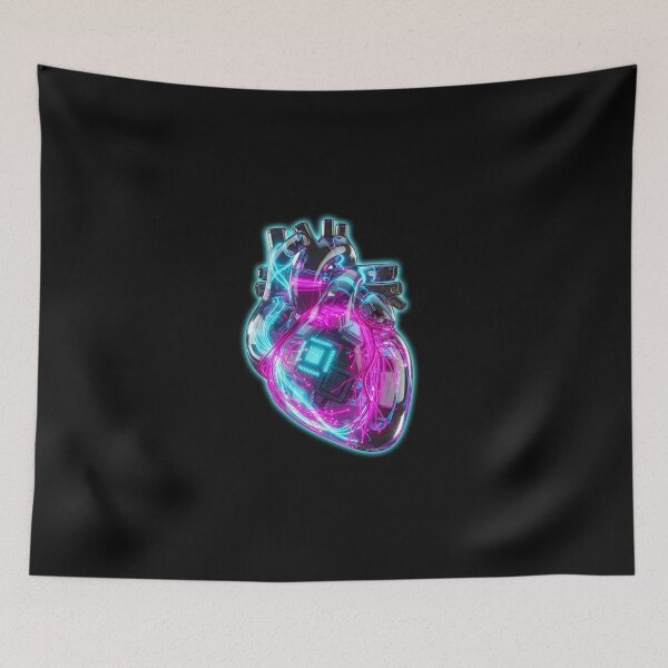Item preview, Cybernetic Heart Neon Circuit Anatomy designed and sold by powersunlight.