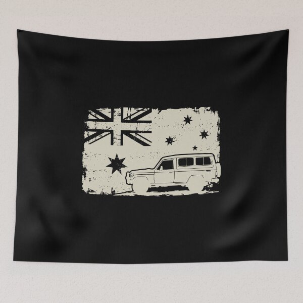 Item preview, Australian Flag Land Cruiser 70 Series Troopy  Off-Road 4x4 Graphic - Cream designed and sold by Off-Road-Zone.
