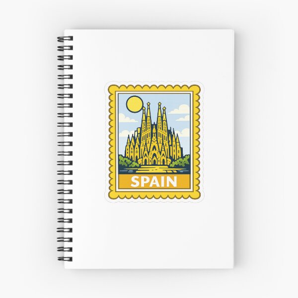 Aperçu de l'œuvre Aimant autocollant de voyage représentant la Sagrada Familia d'Espagne créée et vendue par CLOUTKULT.