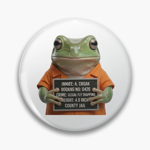 Item preview, Frog Mugshot - Illegal Fly Trapping True Crime Pun designed and sold by Arts Paradise.