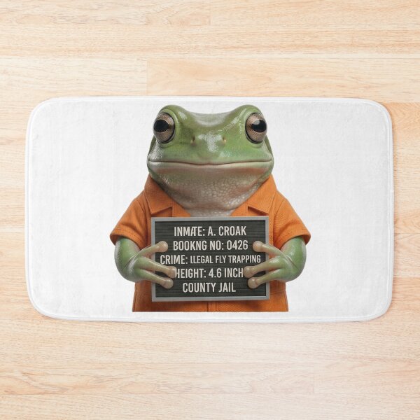 Item preview, Frog Mugshot - Illegal Fly Trapping True Crime Pun designed and sold by Arts Paradise.