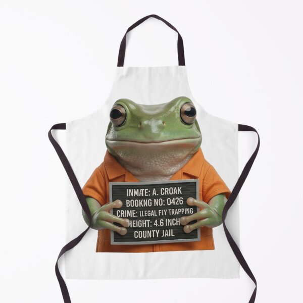 Item preview, Frog Mugshot - Illegal Fly Trapping True Crime Pun designed and sold by Arts Paradise.