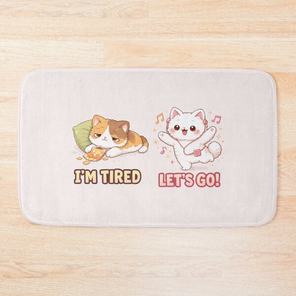 Item preview, Mochi & Lumi – I’m Tired vs Let’s Go Cats designed and sold by Mochi Studio.