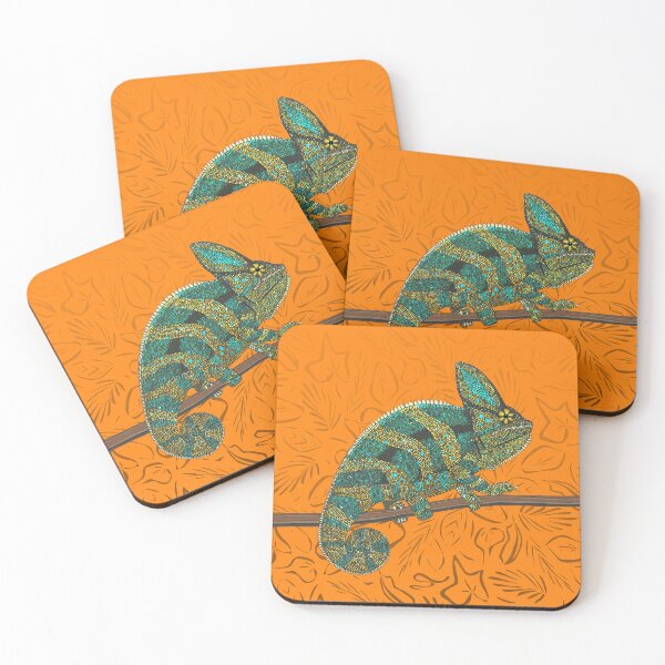 Item preview, veiled chameleon turmeric designed and sold by scrummy.
