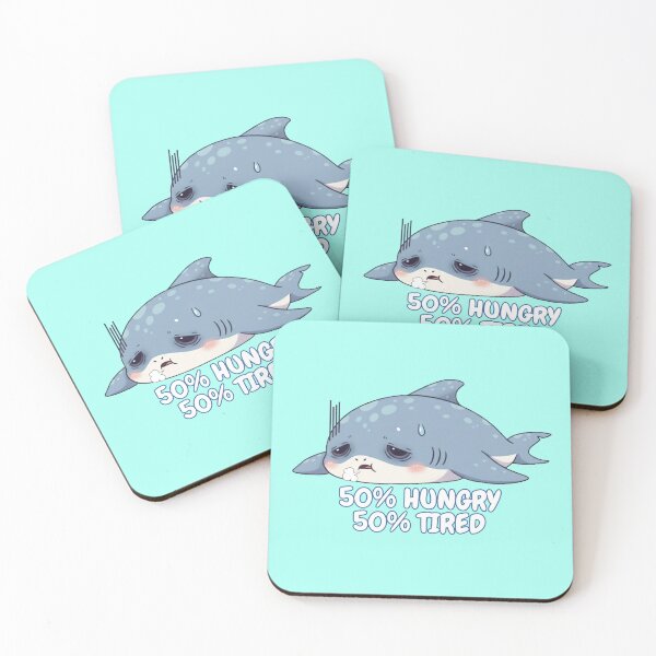 Item preview, 50% Hungry 50% Tired Shark designed and sold by Nature's Chibis.