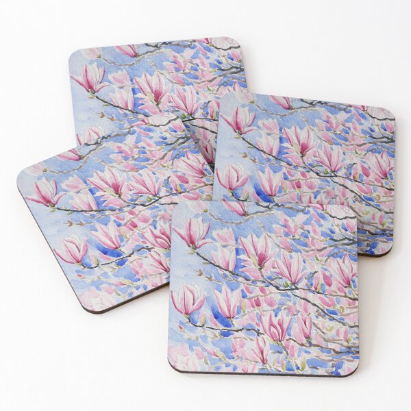 Item preview, Hand painted pink Magnolia flowers 2026  designed and sold by ColorandColor.
