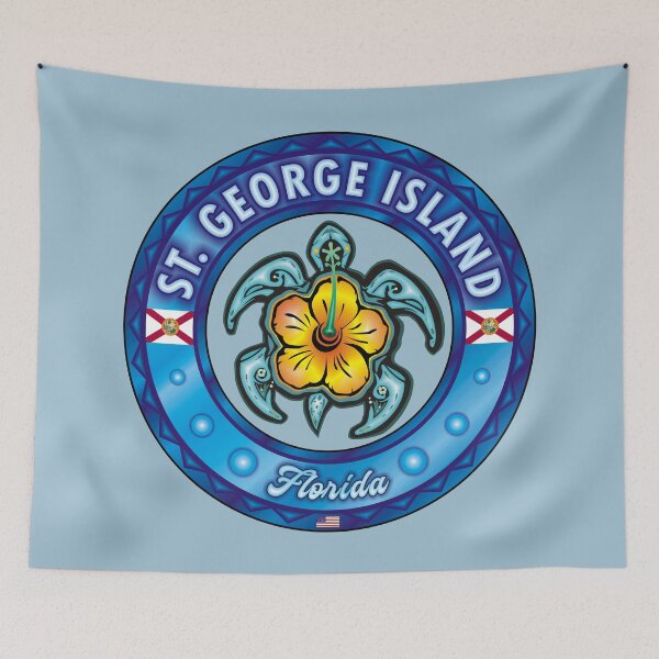 Item preview, St. George Island State Park Florida sea turtle hibiscus designed and sold by studioss76.